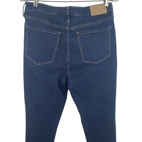 Seven7 Jeans Womens Size 12 Blue Dark Wash High Rise Skinny Stretch Five Pocket - Picture 4 of 8